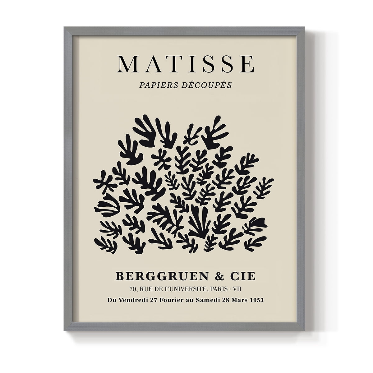 Matisse CXC Framed Print in Gray Solid Wood 16 x 20 Framed Print
