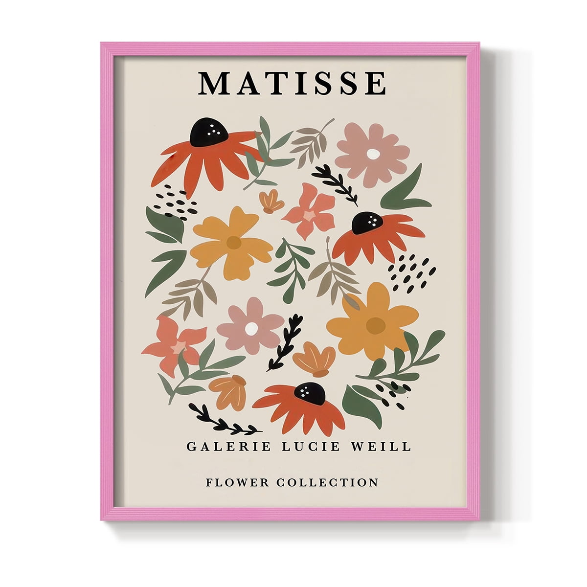 Matisse CXCI Framed Print in Pink Solid Wood 11 x 14 Framed Print