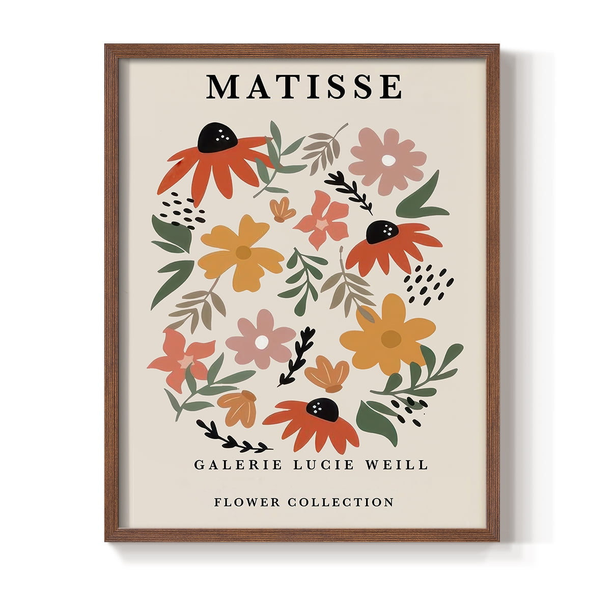 Matisse CXCI Framed Print in Brown Solid Wood 11 x 14 Framed Print