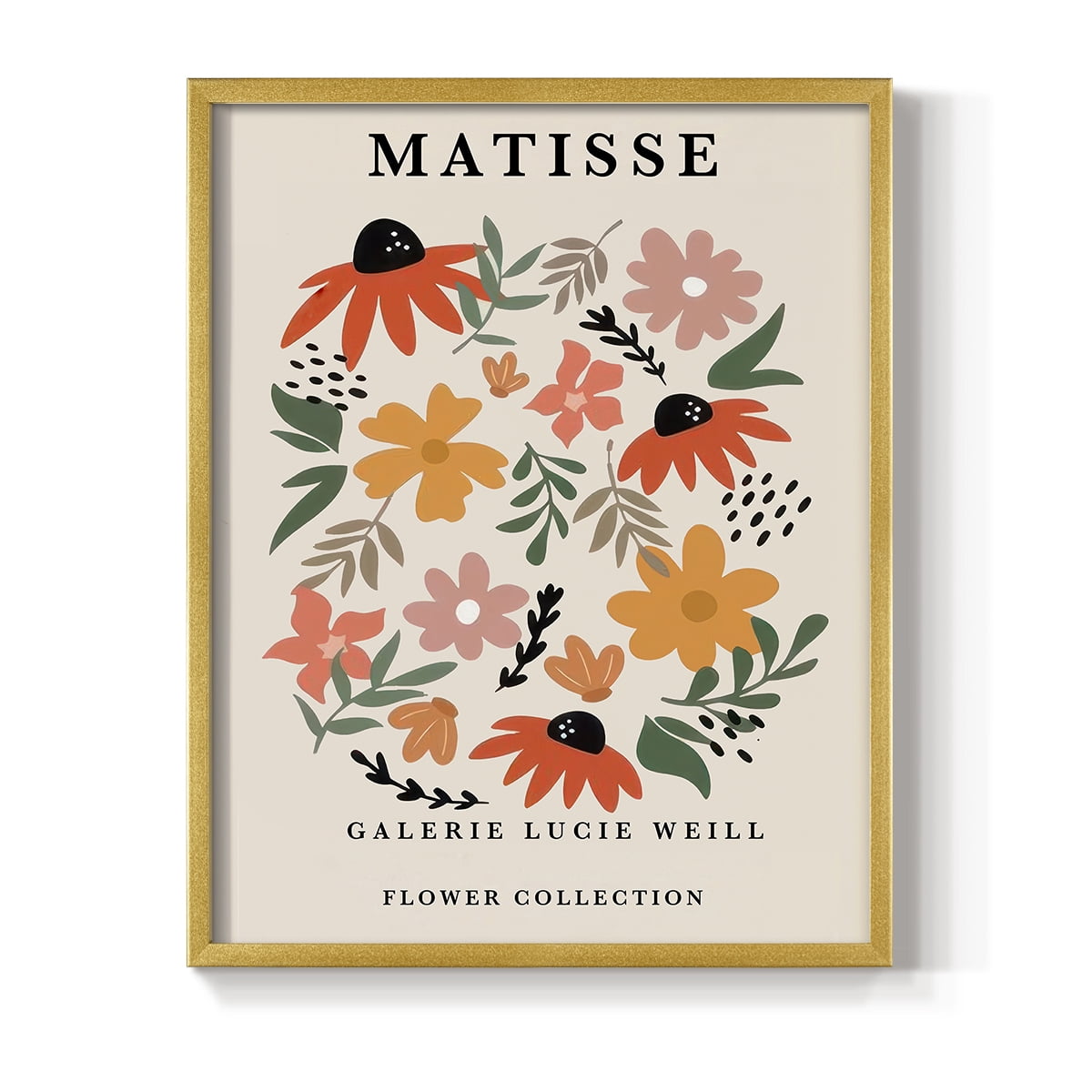 Matisse CXCI Framed Print in Gold Solid Wood 22 x 28 Framed Print