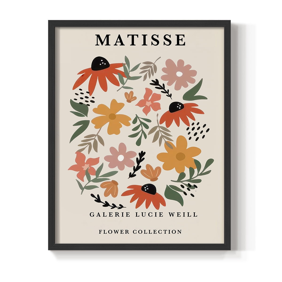 Matisse CXCI Framed Print in Black Solid Wood 22 x 28 Framed Print