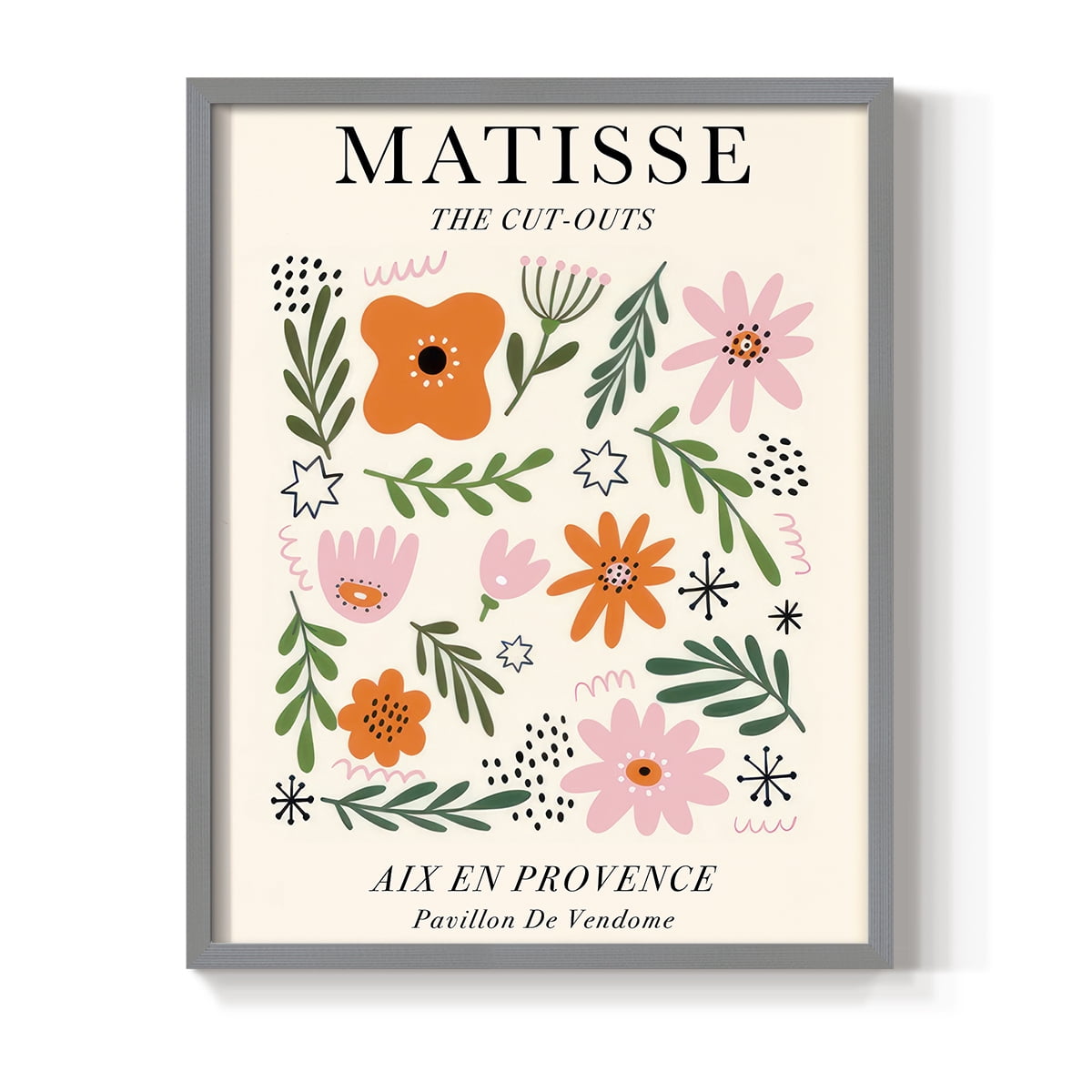 Matisse CXCIII Framed Print in Gray Solid Wood 11 x 14 Framed Print