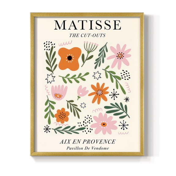 Matisse CXCIII Framed Print in Gold Solid Wood 8 x 10 Framed Print