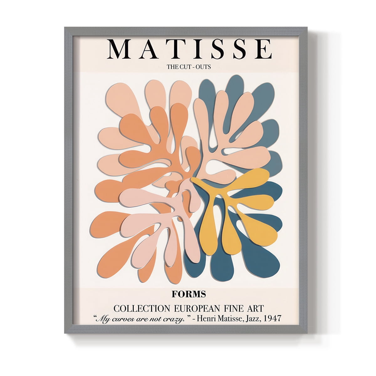 Matisse CXCIV Framed Print in Gray Solid Wood 8 x 10 Framed Print