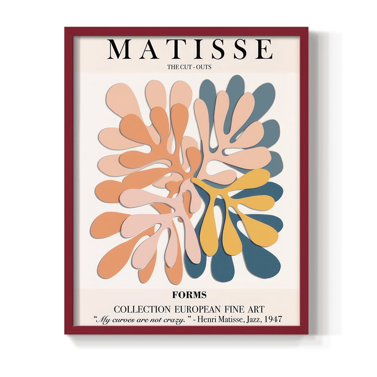 Matisse CXCIV Framed Print in Red Solid Wood 8 x 10 Framed Print