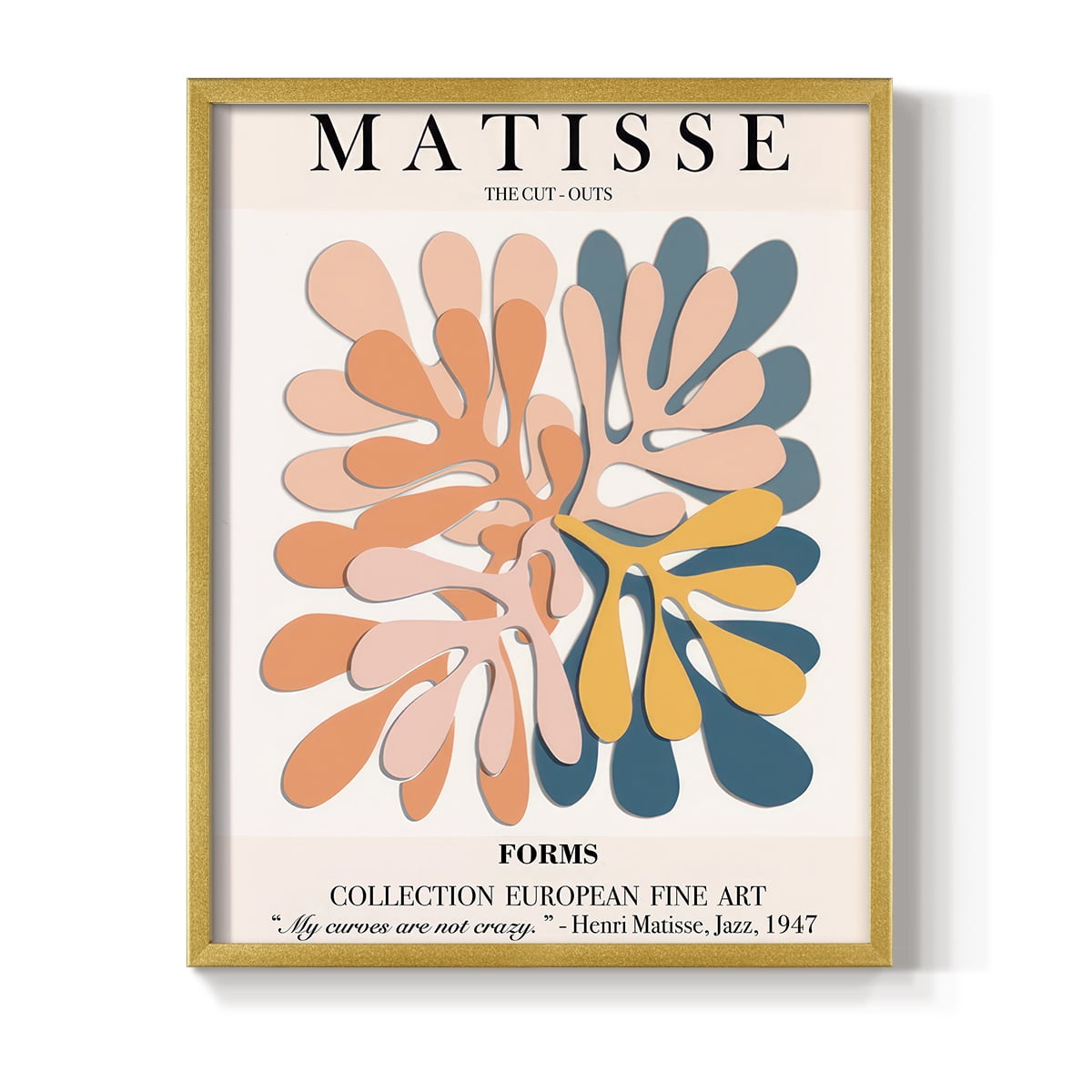 Matisse CXCIV Framed Print in Gold Solid Wood 8 x 10 Framed Print