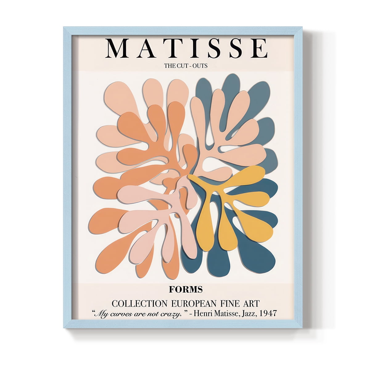 Matisse CXCIV Framed Print in Blue Solid Wood 8 x 10 Framed Print
