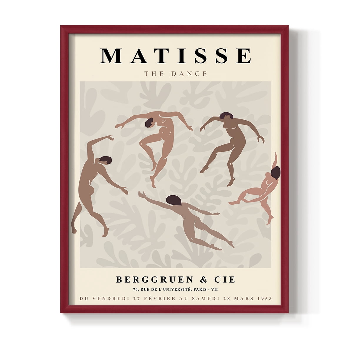 Matisse CXCIX Framed Print in Red Solid Wood 8 x 10 Framed Print
