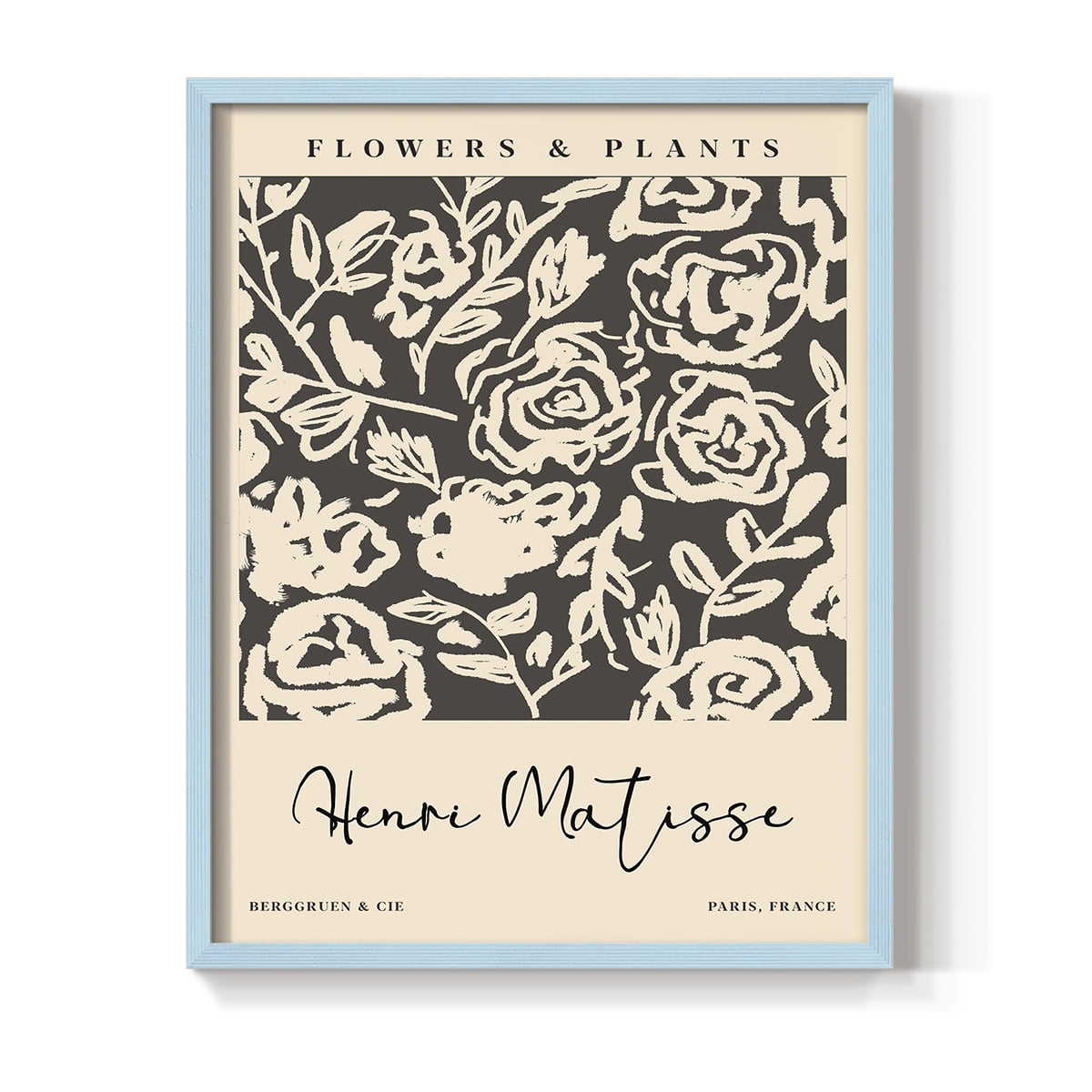 Matisse CXCVI Framed Print in Blue Solid Wood 11 x 14 Framed Print