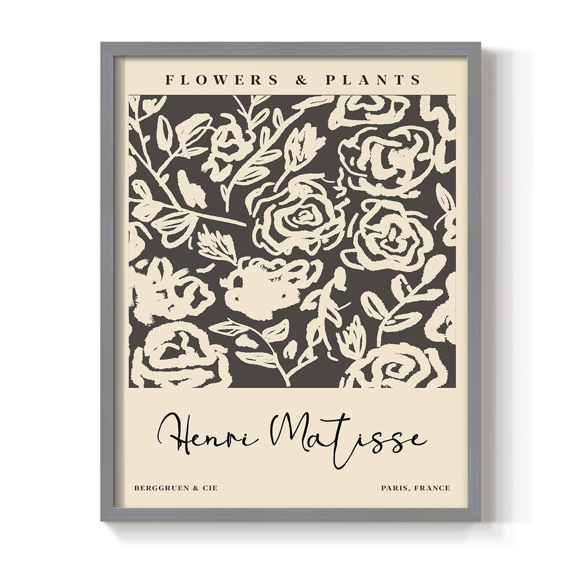 Matisse CXCVI Framed Print in Gray Solid Wood 16 x 20 Framed Print