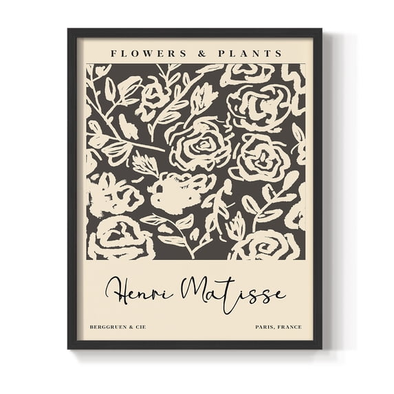 Matisse CXCVI Framed Print in Black Solid Wood 8 x 10 Framed Print