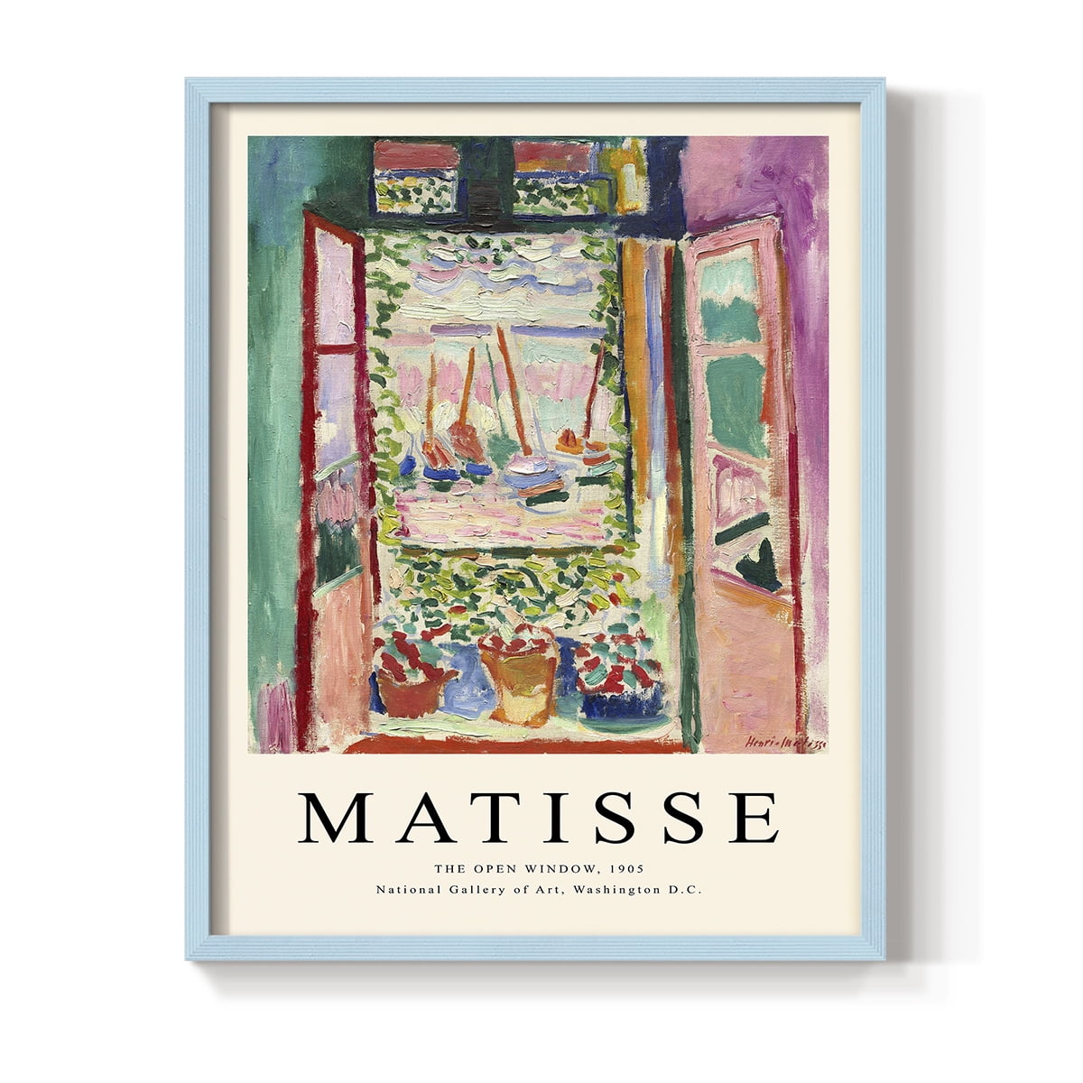 Matisse CXCVII Framed Print in Blue Solid Wood 11 x 14 Framed Print