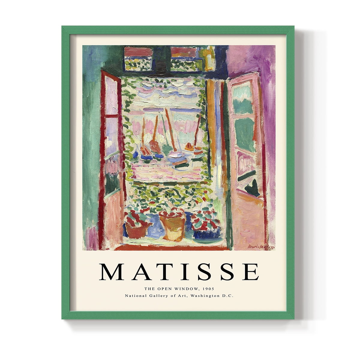 Matisse CXCVII Framed Print in Green Solid Wood 11 x 14 Framed Print