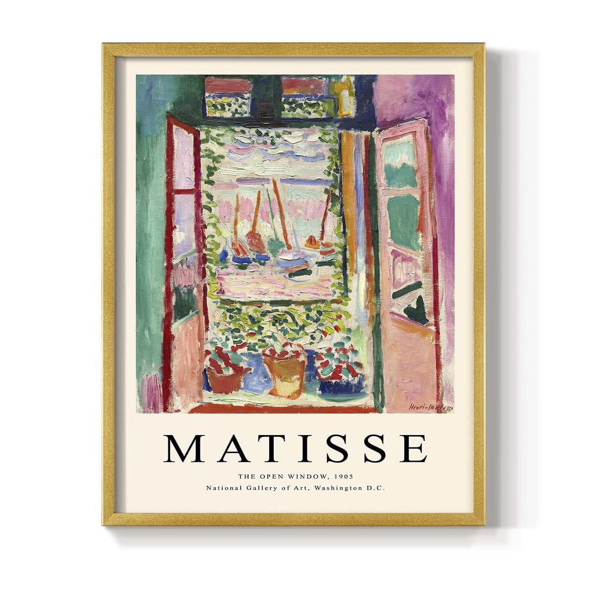 Matisse CXCVII Framed Print in Gold Solid Wood 11 x 14 Framed Print