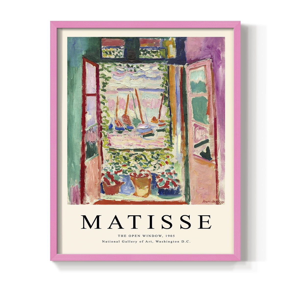 Matisse CXCVII Framed Print in Pink Solid Wood 8 x 10 Framed Print