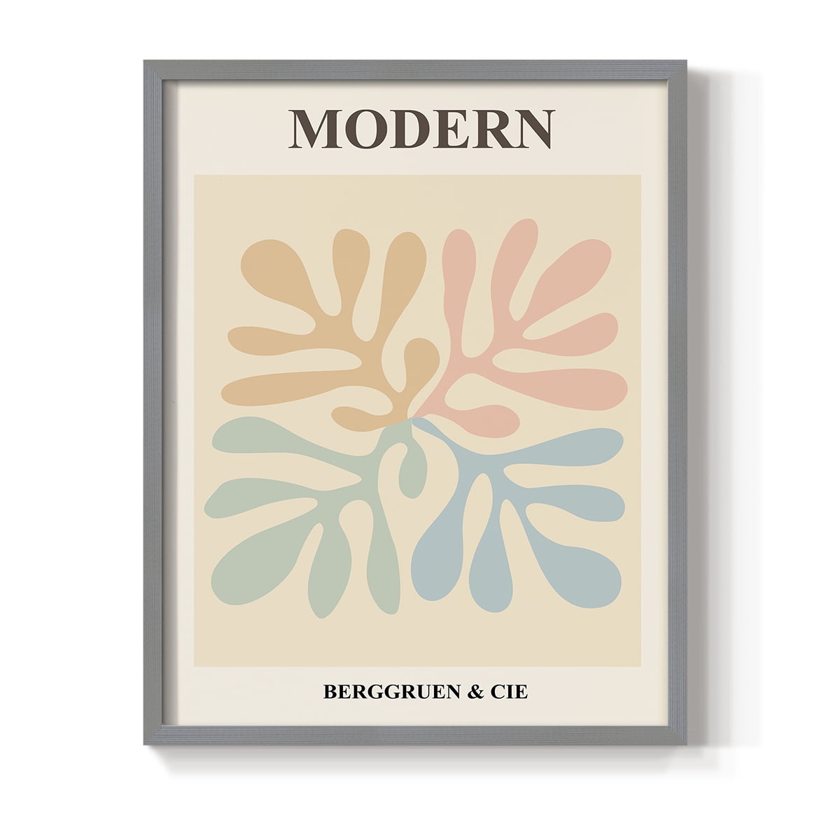 Matisse CXI Framed Print in Gray Solid Wood 16 x 20 Framed Print