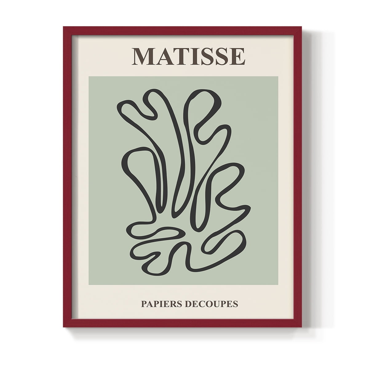Matisse CXIV Framed Print in Red Solid Wood 22 x 28 Framed Print
