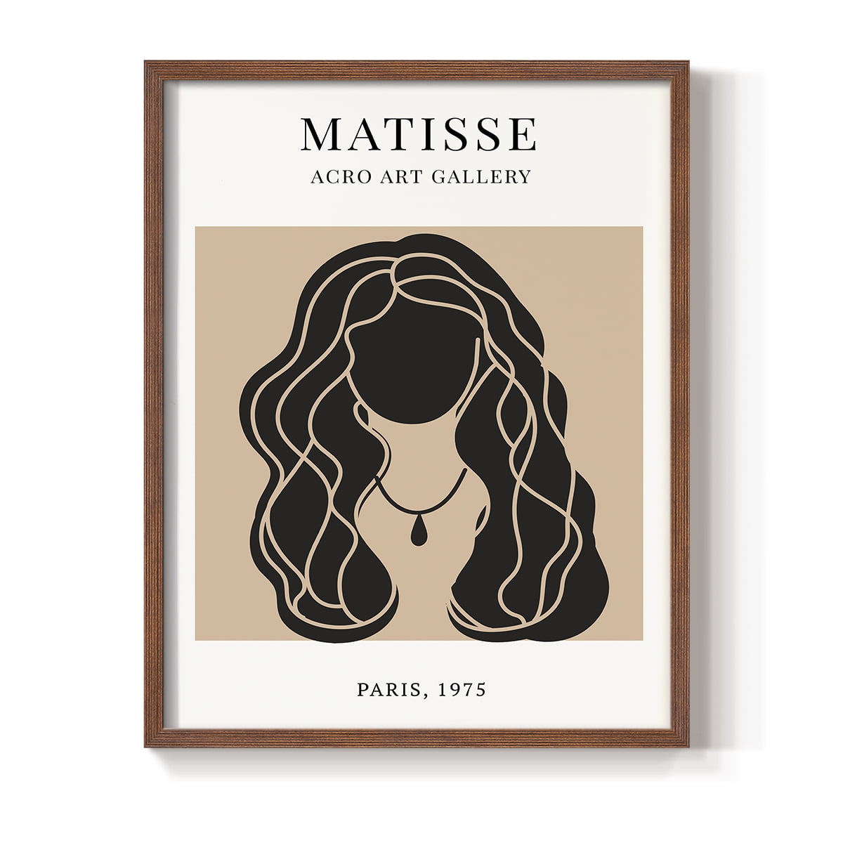 Matisse CXIX Framed Print in Brown Solid Wood 11 x 14 Framed Print