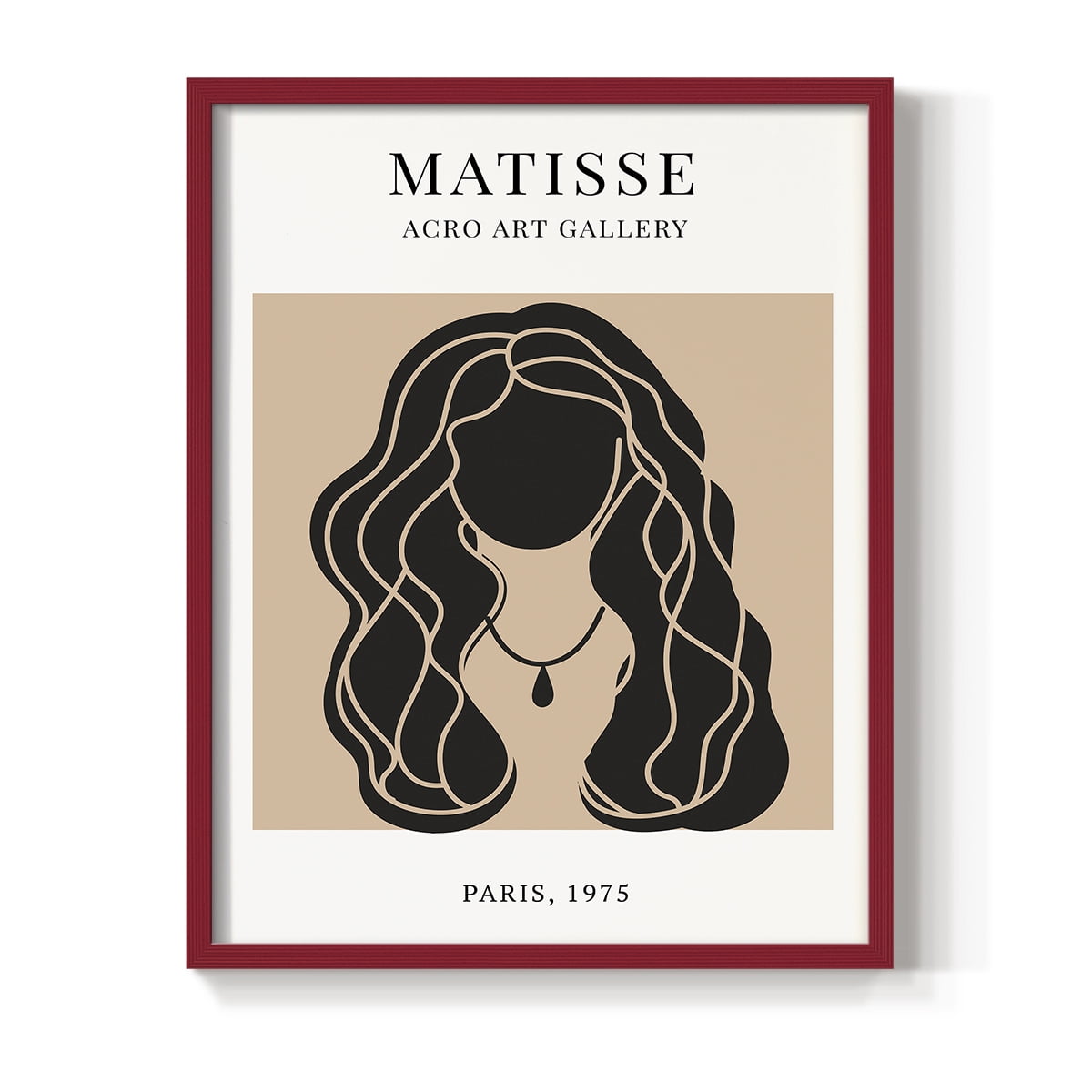 Matisse CXIX Framed Print in Red Solid Wood 11 x 14 Framed Print