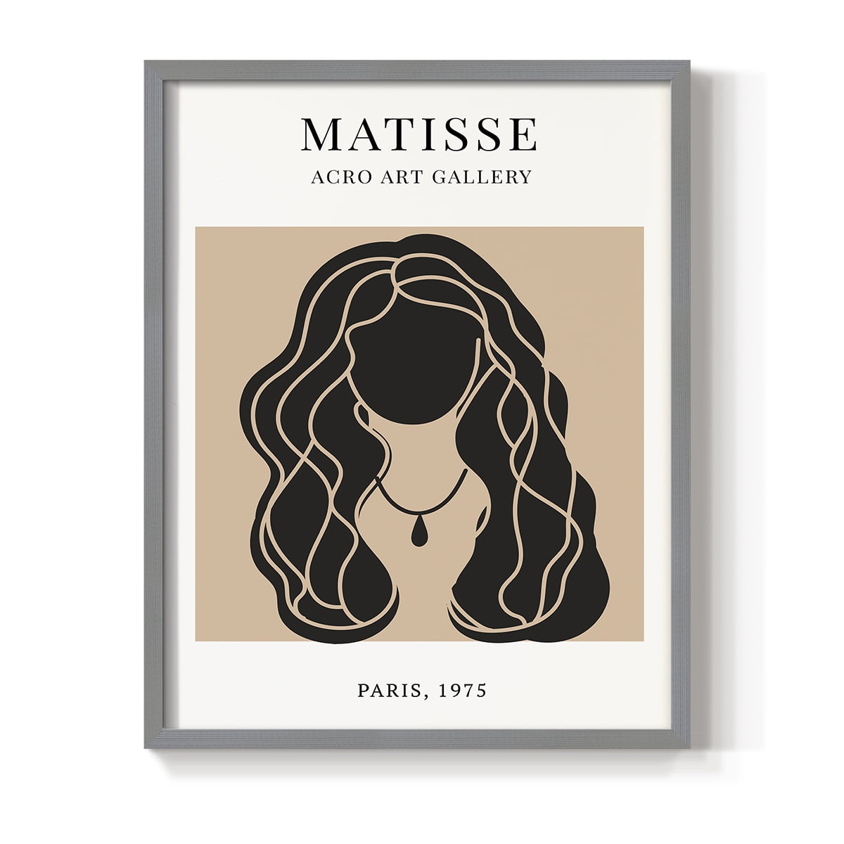 Matisse CXIX Framed Print in Gray Solid Wood 16 x 20 Framed Print