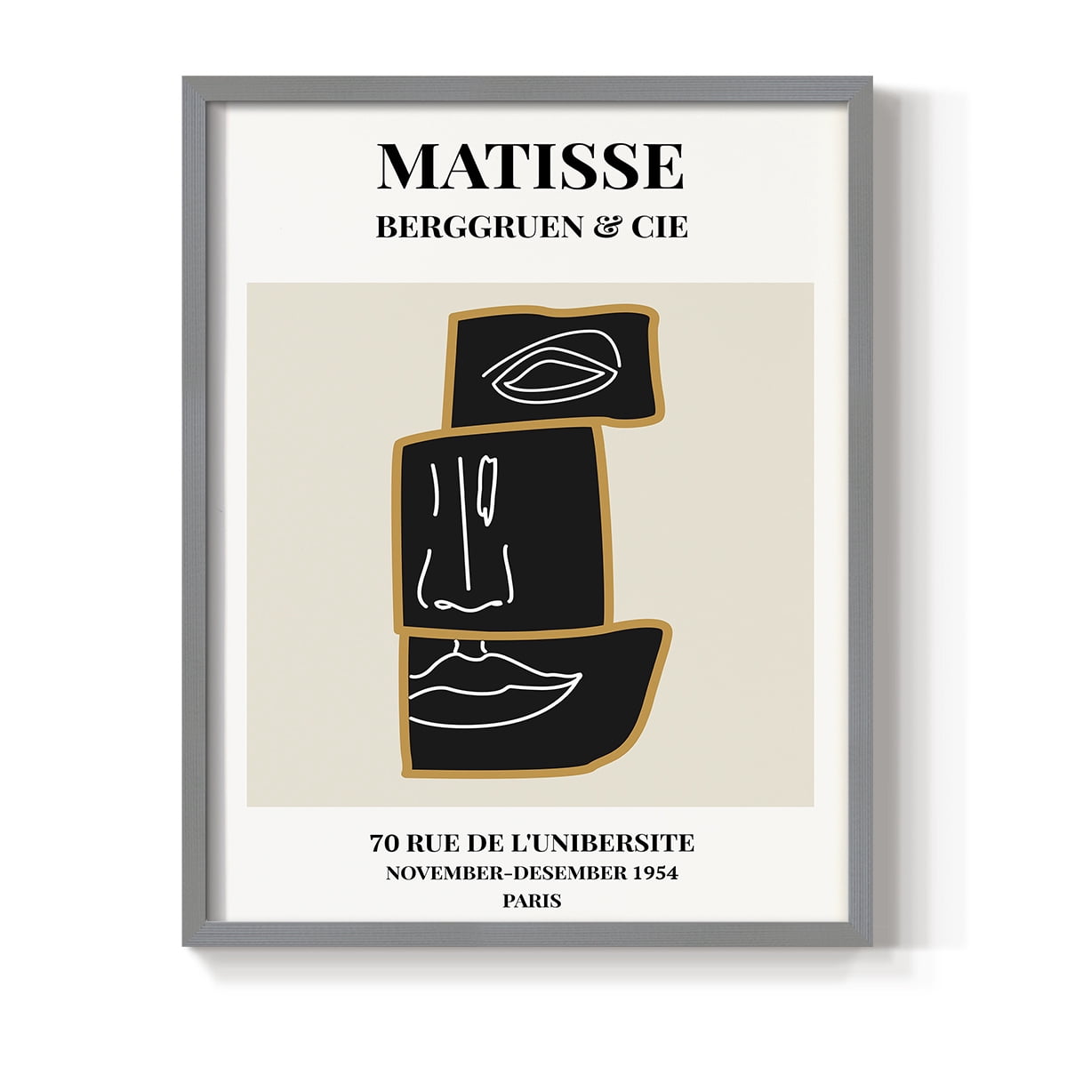 Matisse CXLII Framed Print in Gray Solid Wood 16 x 20 Framed Print