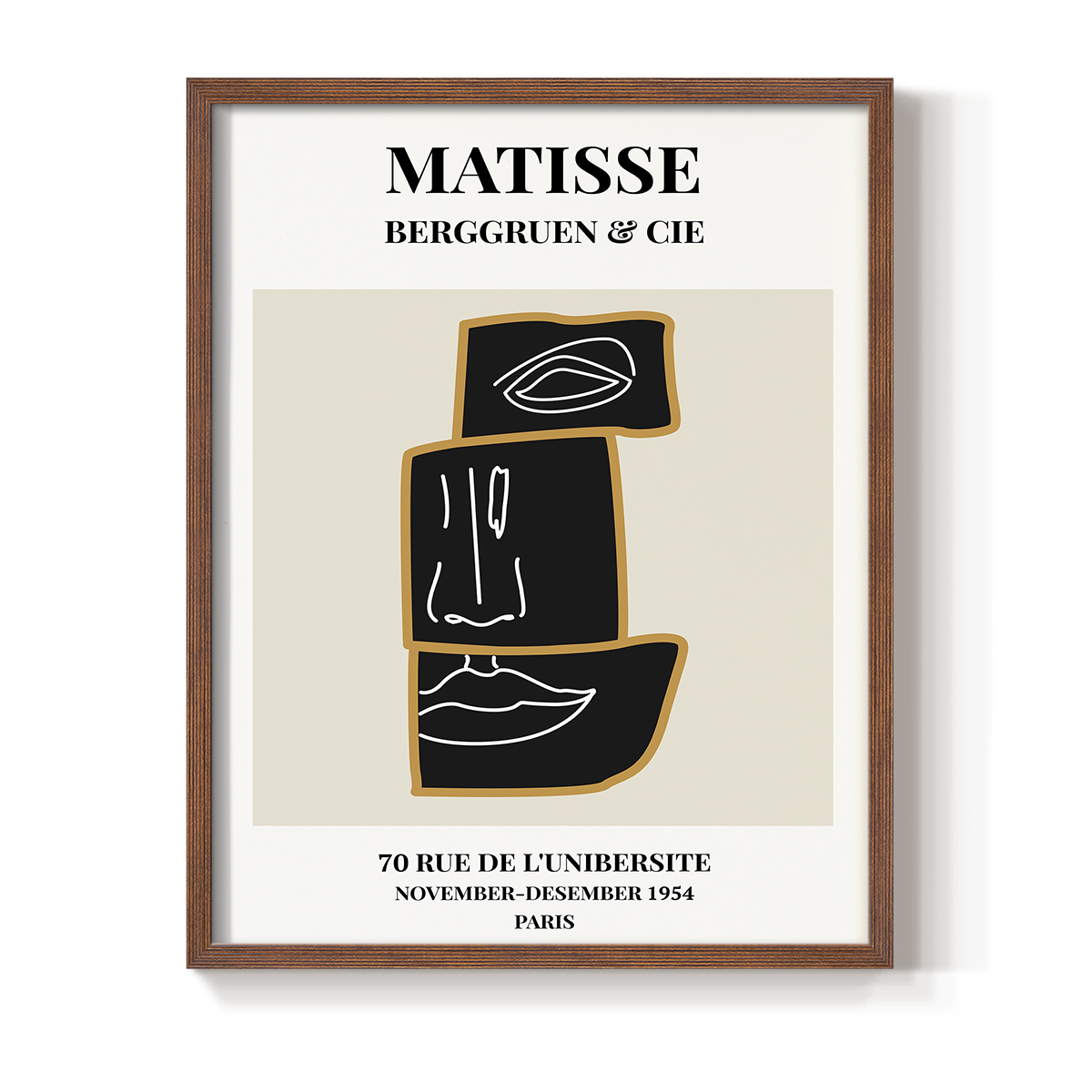 Matisse CXLII Framed Print in Brown Solid Wood 16 x 20 Framed Print