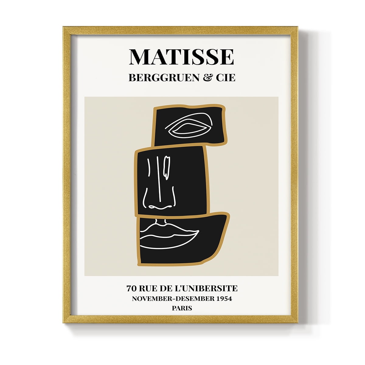 Matisse CXLII Framed Print in Gold Solid Wood 22 x 28 Framed Print