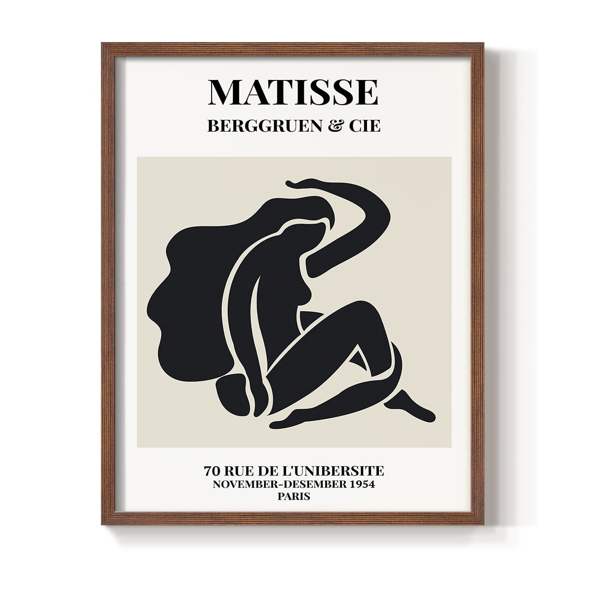 Matisse CXLIV Framed Print in Brown Solid Wood 11 x 14 Framed Print