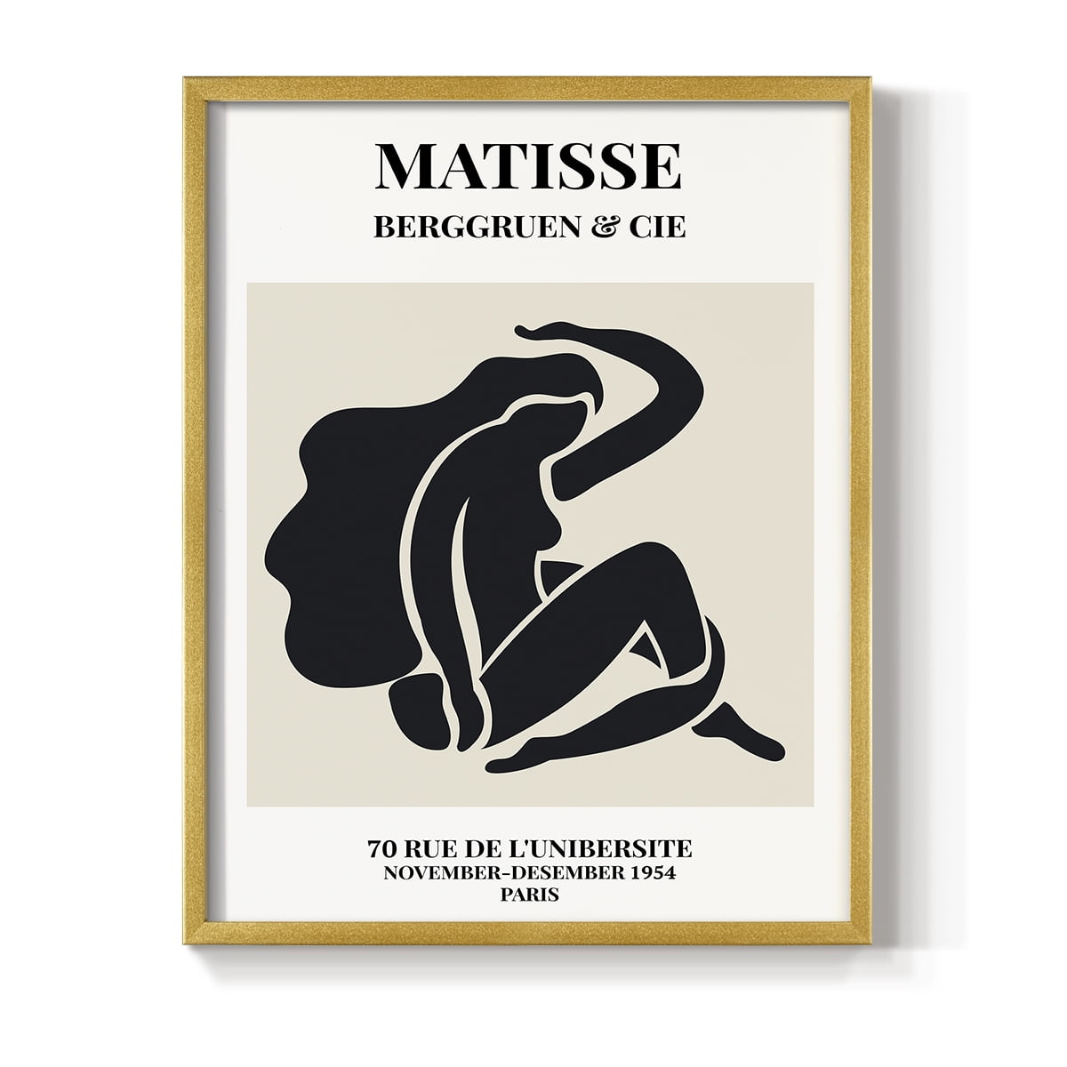Matisse CXLIV Framed Print in Gold Solid Wood 16 x 20 Framed Print