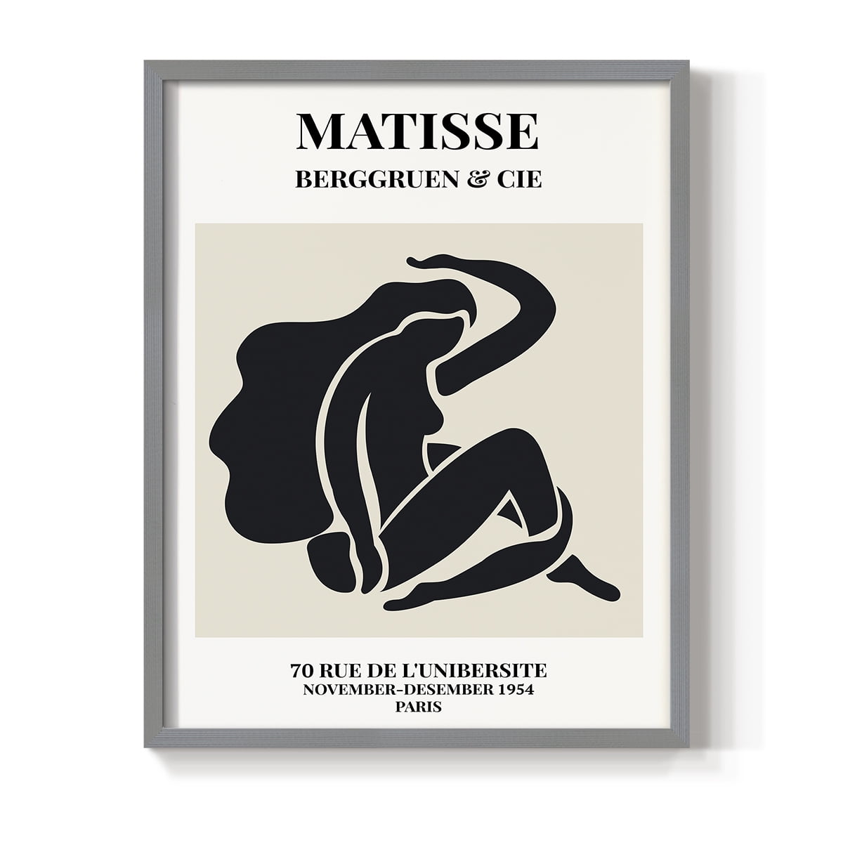 Matisse CXLIV Framed Print in Gray Solid Wood 16 x 20 Framed Print