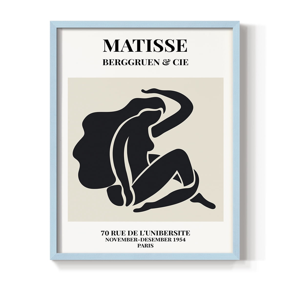 Matisse CXLIV Framed Print in Blue Solid Wood 8 x 10 Framed Print