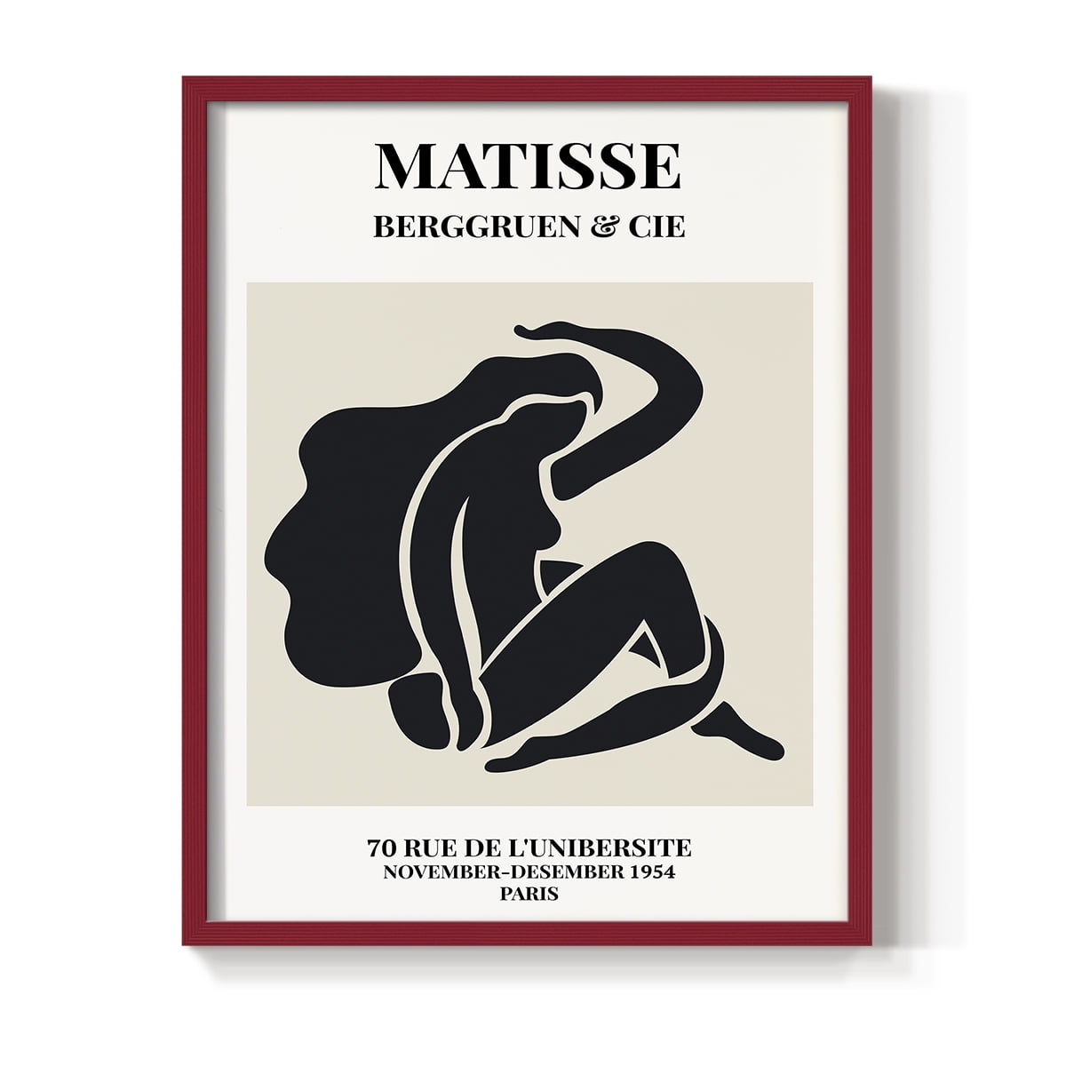 Matisse CXLIV Framed Print in Red Solid Wood 8 x 10 Framed Print