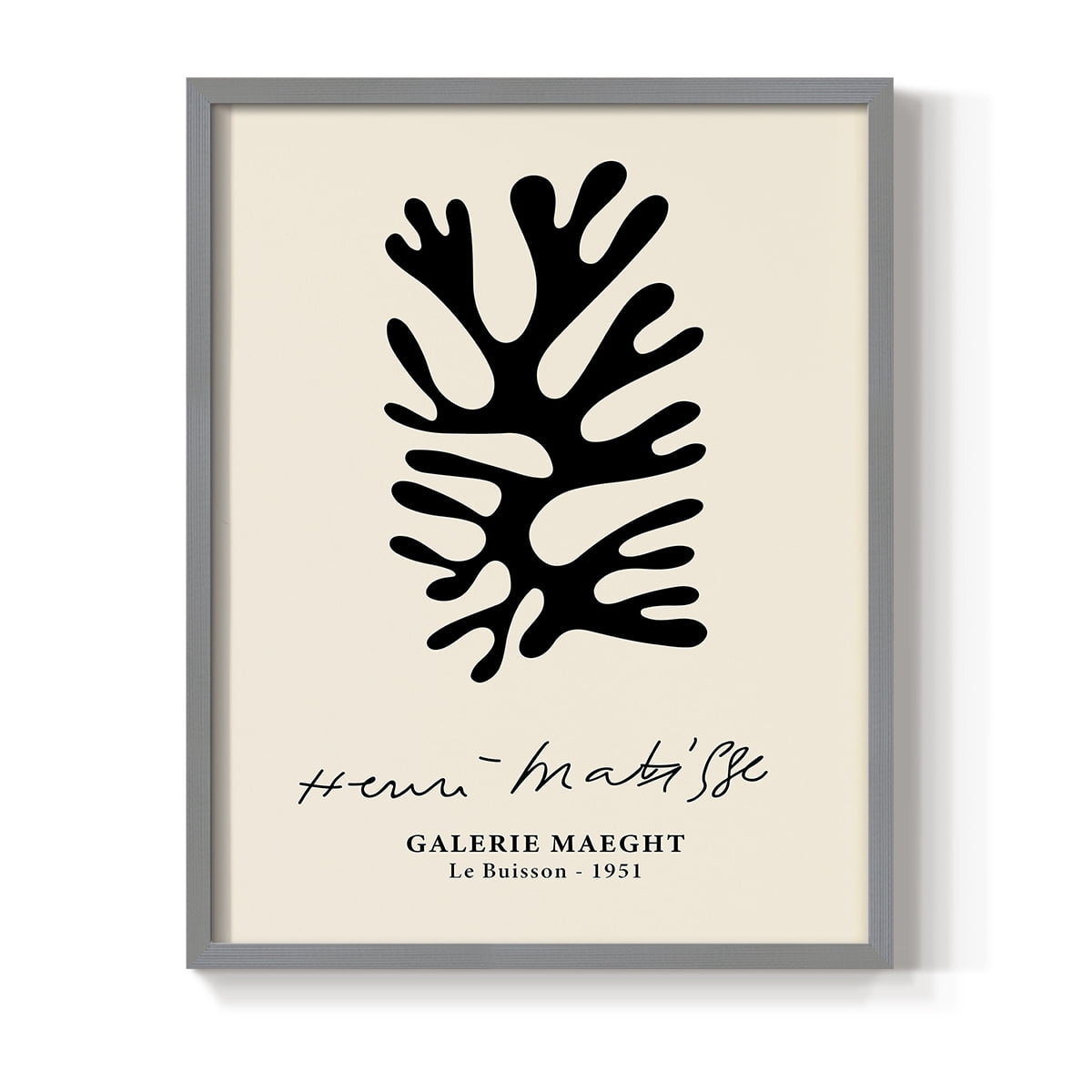 Matisse CXLIX Framed Print in Gray Solid Wood 22 x 28 Framed Print