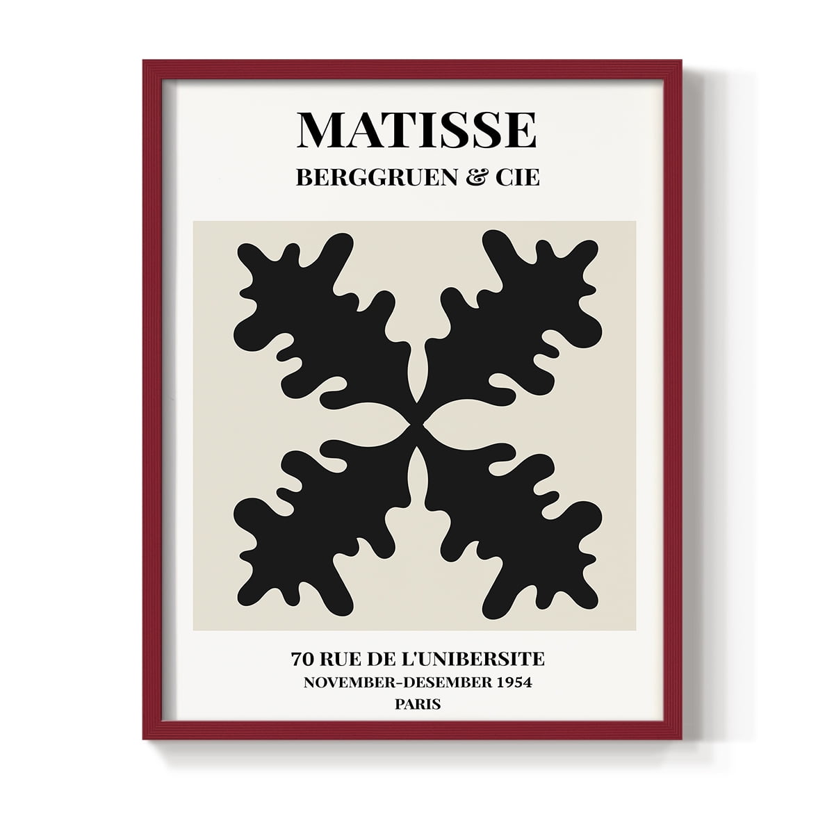 Matisse CXLVI Framed Print in Red Solid Wood 11 x 14 Framed Print