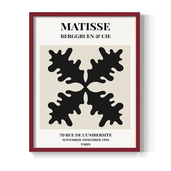 Matisse CXLVI Framed Print in Red Solid Wood 11 x 14 Framed Print