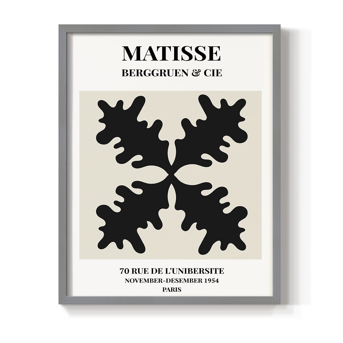 Matisse CXLVI Framed Print in Gray Solid Wood 16 x 20 Framed Print