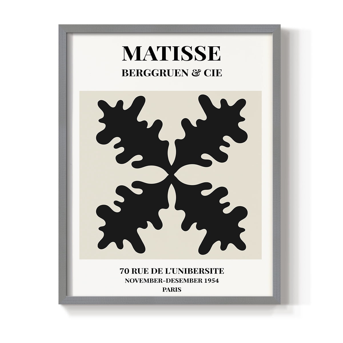 Matisse CXLVI Framed Print in Gray Solid Wood 22 x 28 Framed Print