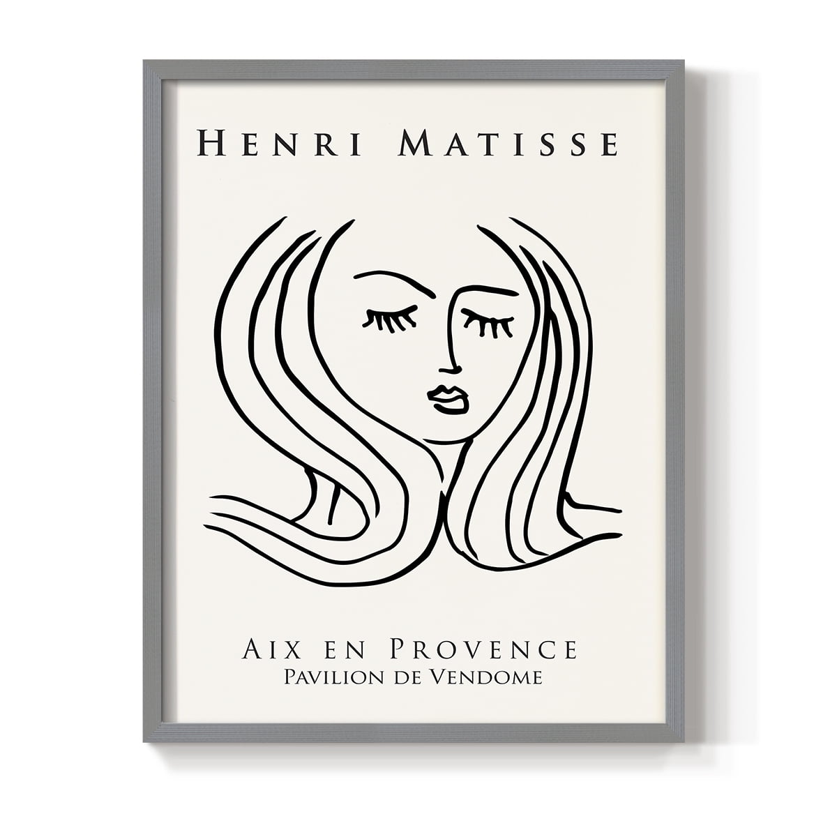 Matisse CXLVII Framed Print in Gray Solid Wood 16 x 20 Framed Print