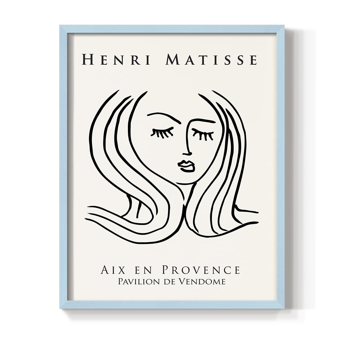 Matisse CXLVII Framed Print in Blue Solid Wood 22 x 28 Framed Print