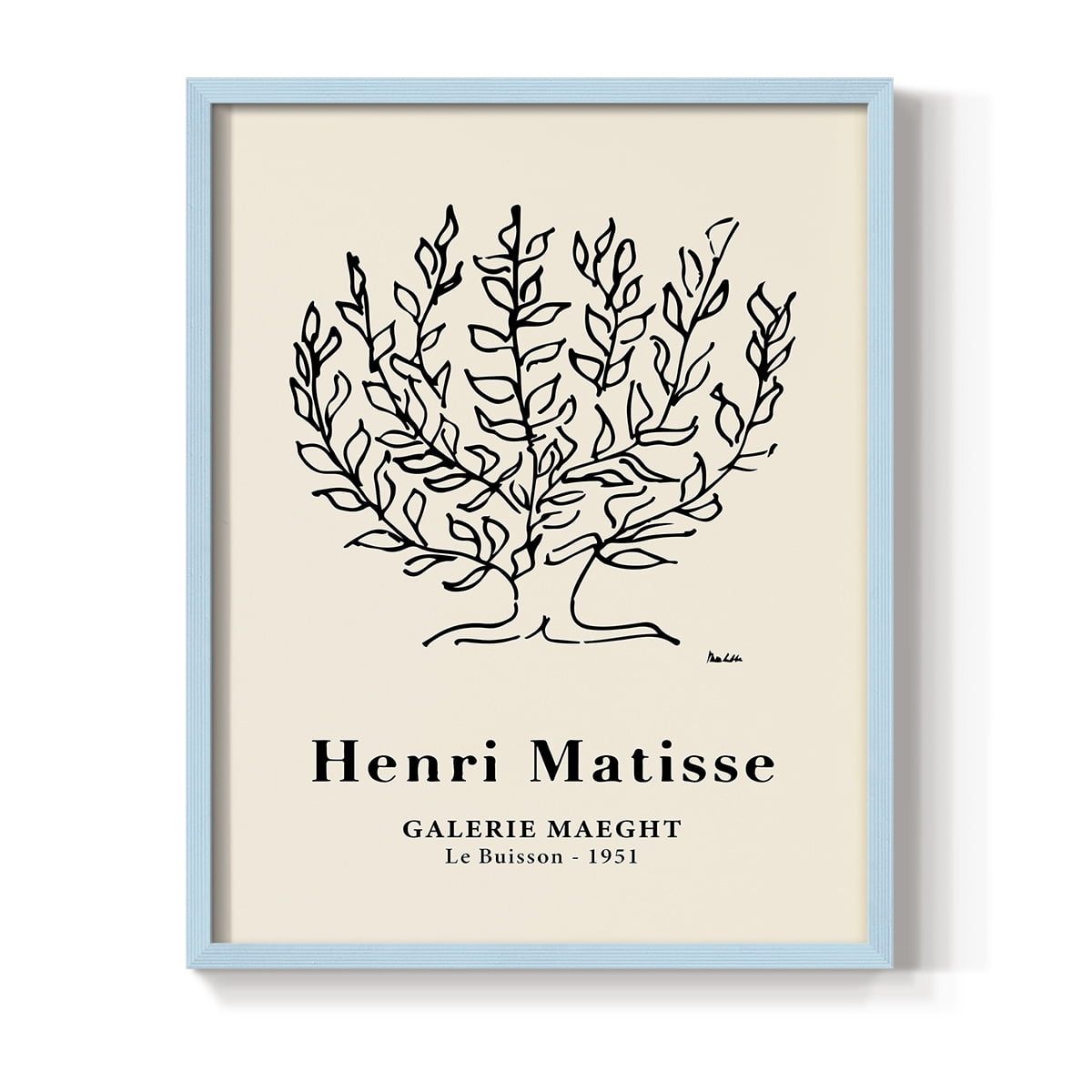 Matisse CXLVIII Framed Print in Blue Solid Wood 11 x 14 Framed Print