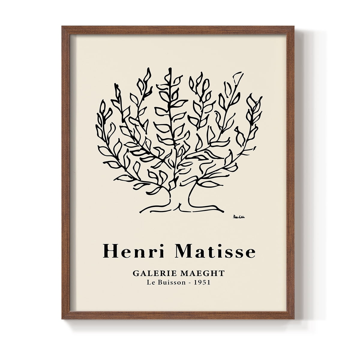 Matisse CXLVIII Framed Print in Brown Solid Wood 11 x 14 Framed Print