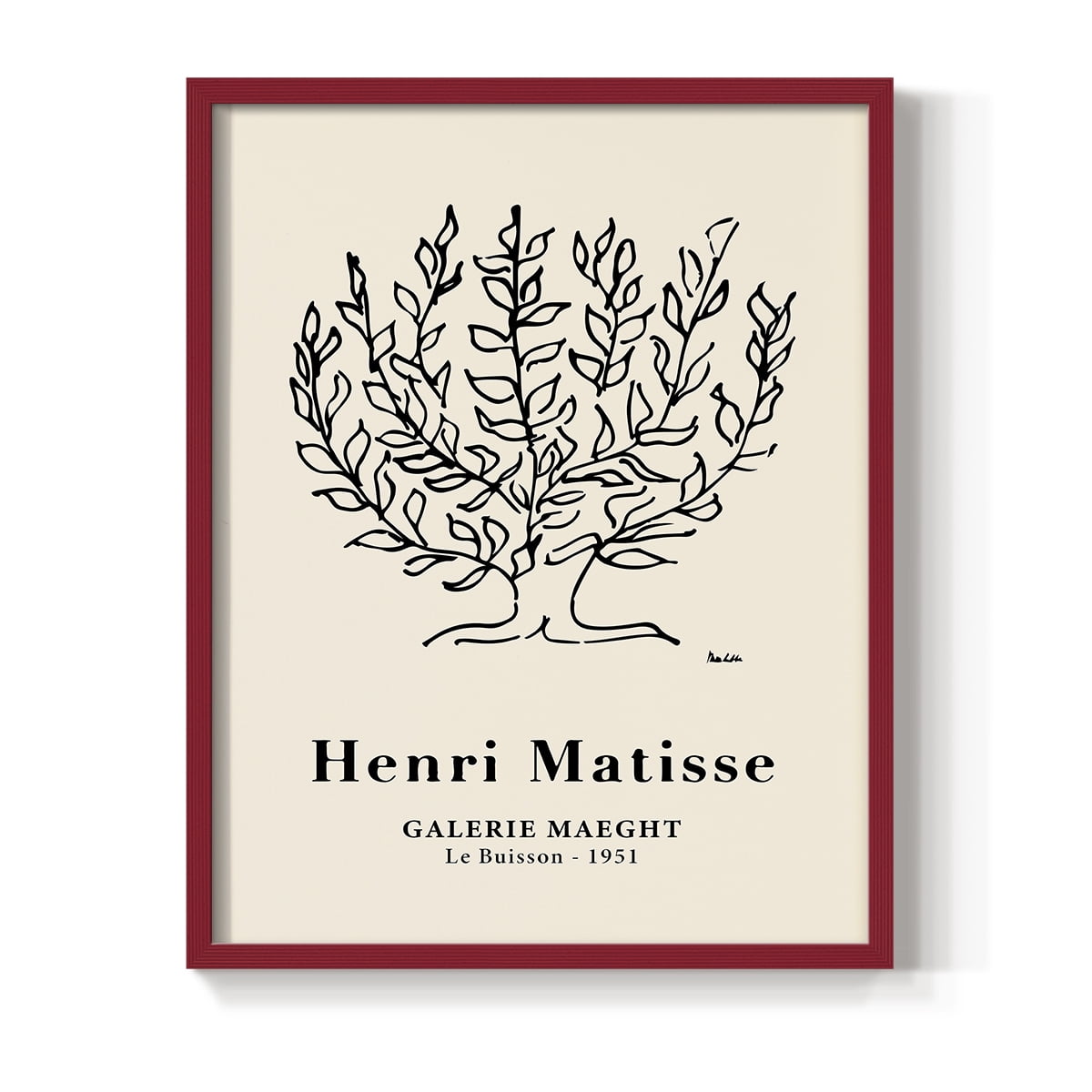 Matisse CXLVIII Framed Print in Red Solid Wood 11 x 14 Framed Print