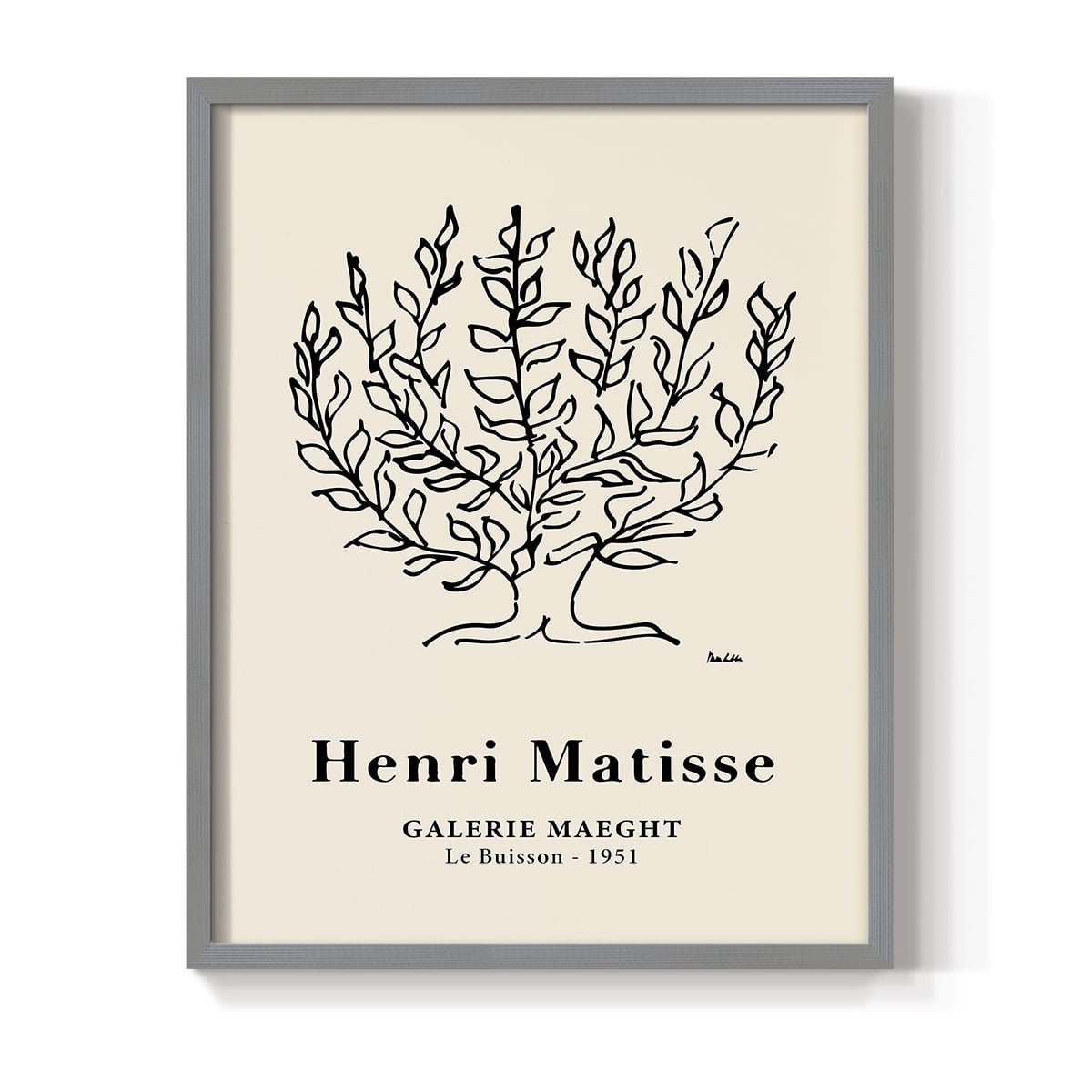 Matisse CXLVIII Framed Print in Gray Solid Wood 16 x 20 Framed Print