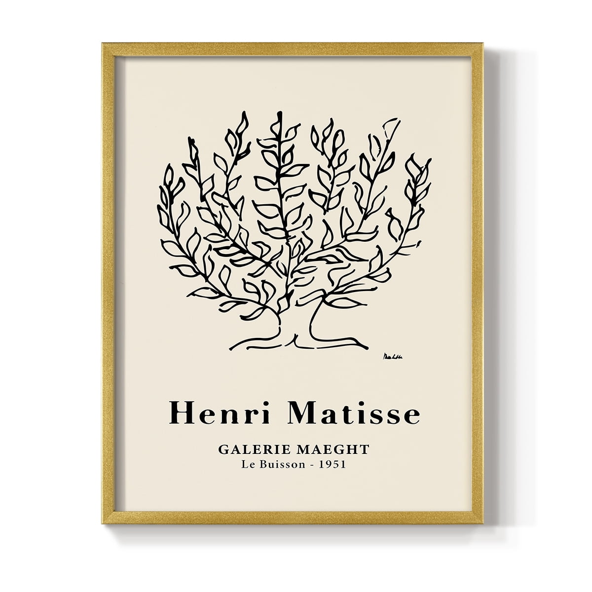 Matisse CXLVIII Framed Print in Gold Solid Wood 22 x 28 Framed Print