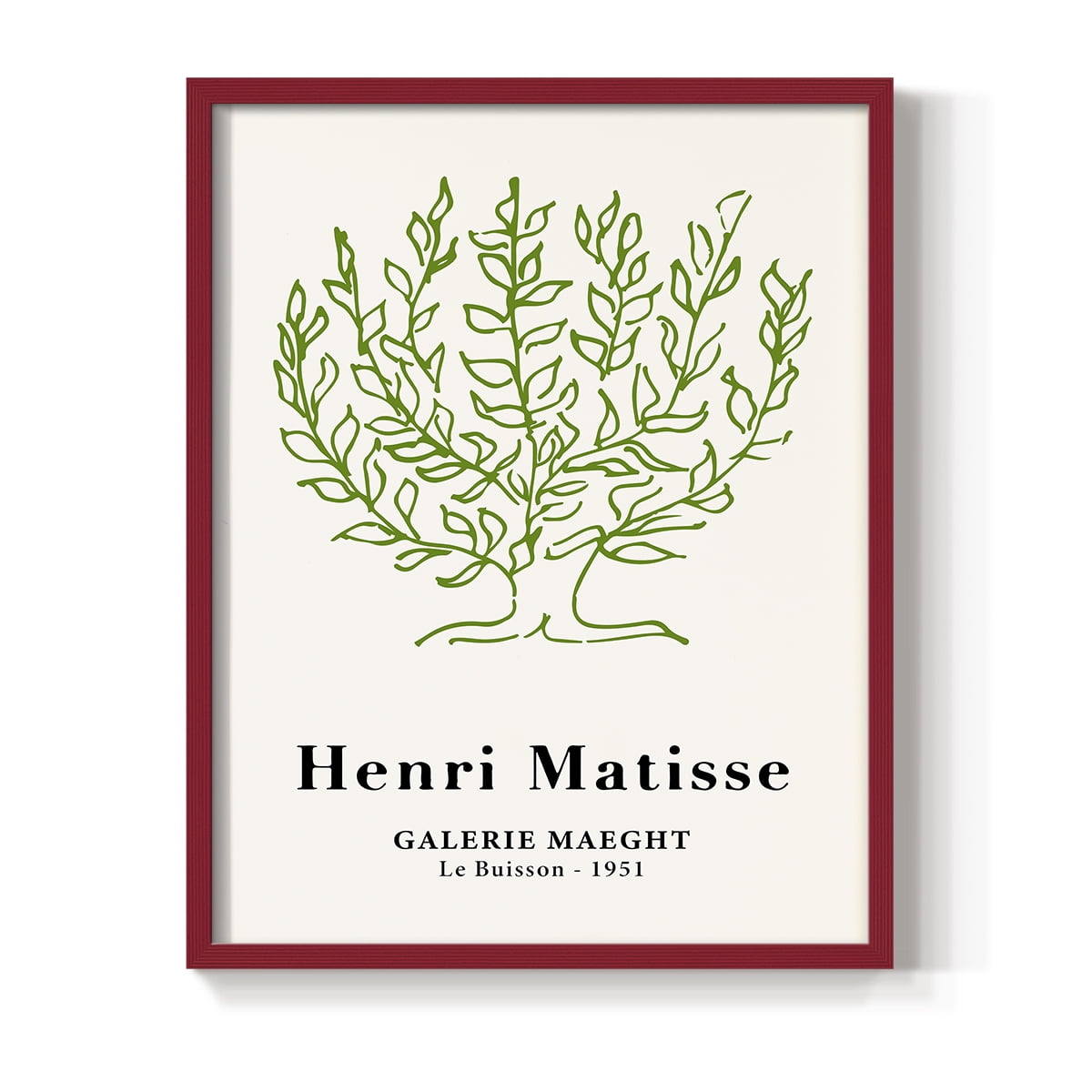 Matisse CXV Framed Print in Red Solid Wood 11 x 14 Framed Print