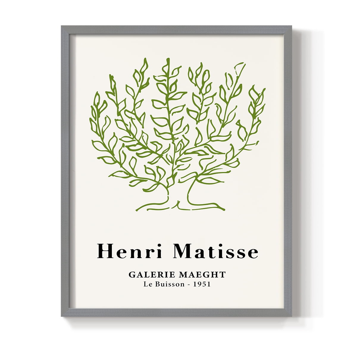 Matisse CXV Framed Print in Gray Solid Wood 8 x 10 Framed Print
