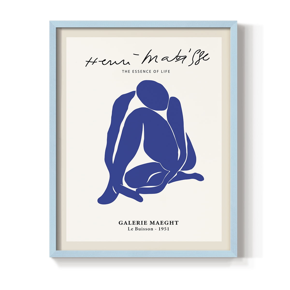 Matisse CXVI Framed Print in Blue Solid Wood 11 x 14 Framed Print