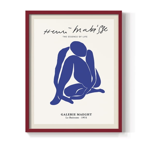 Matisse CXVI Framed Print in Red Solid Wood 11 x 14 Framed Print