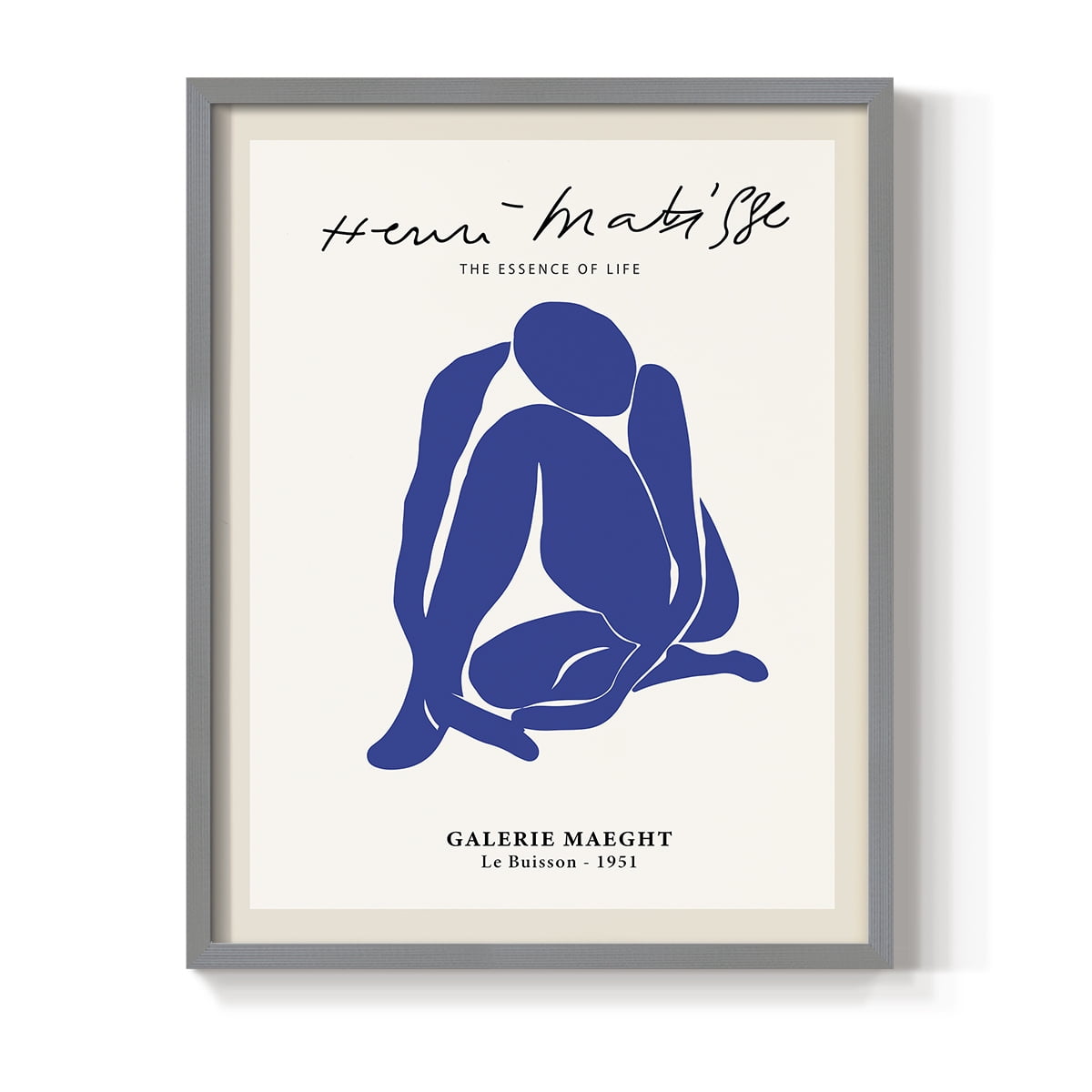 Matisse CXVI Framed Print in Gray Solid Wood 16 x 20 Framed Print