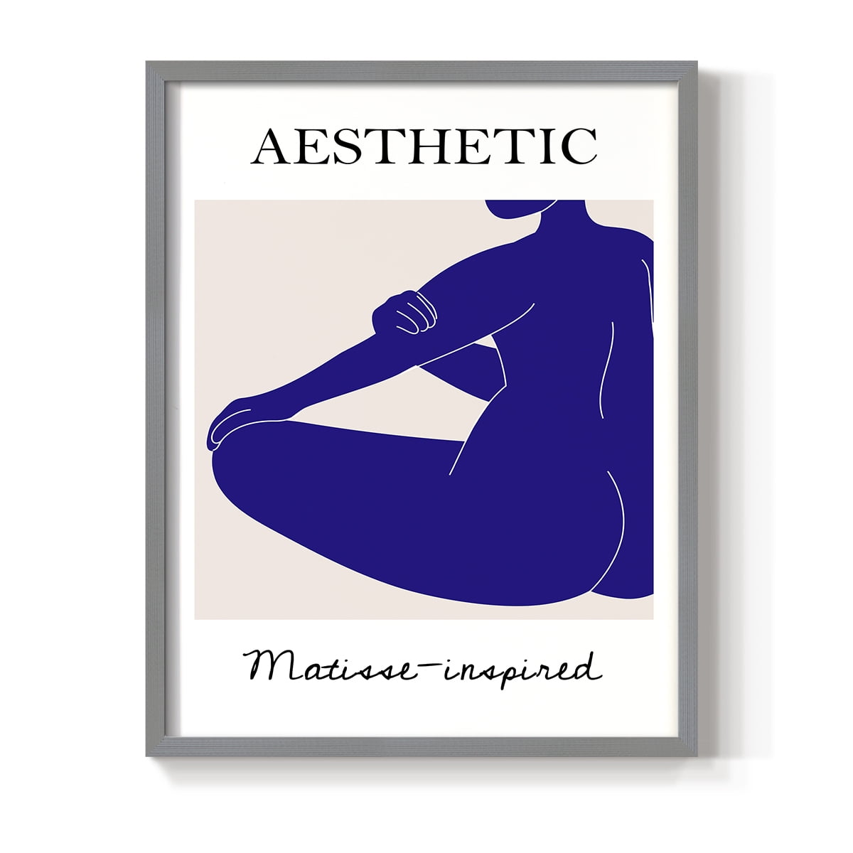 Matisse CXVII Framed Print in Gray Solid Wood 22 x 28 Framed Print